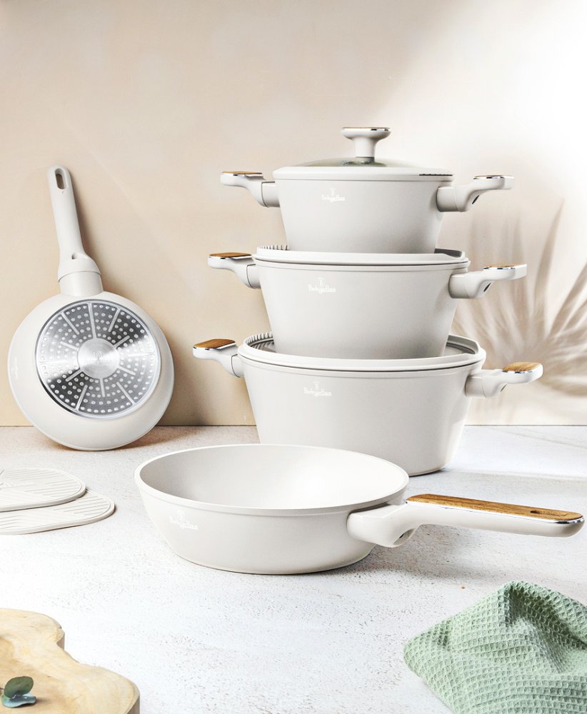 BERLINGERHAUS Sada nádobí s titanovým povrchem 10 ks Sahara Nordic Collection BH-8324