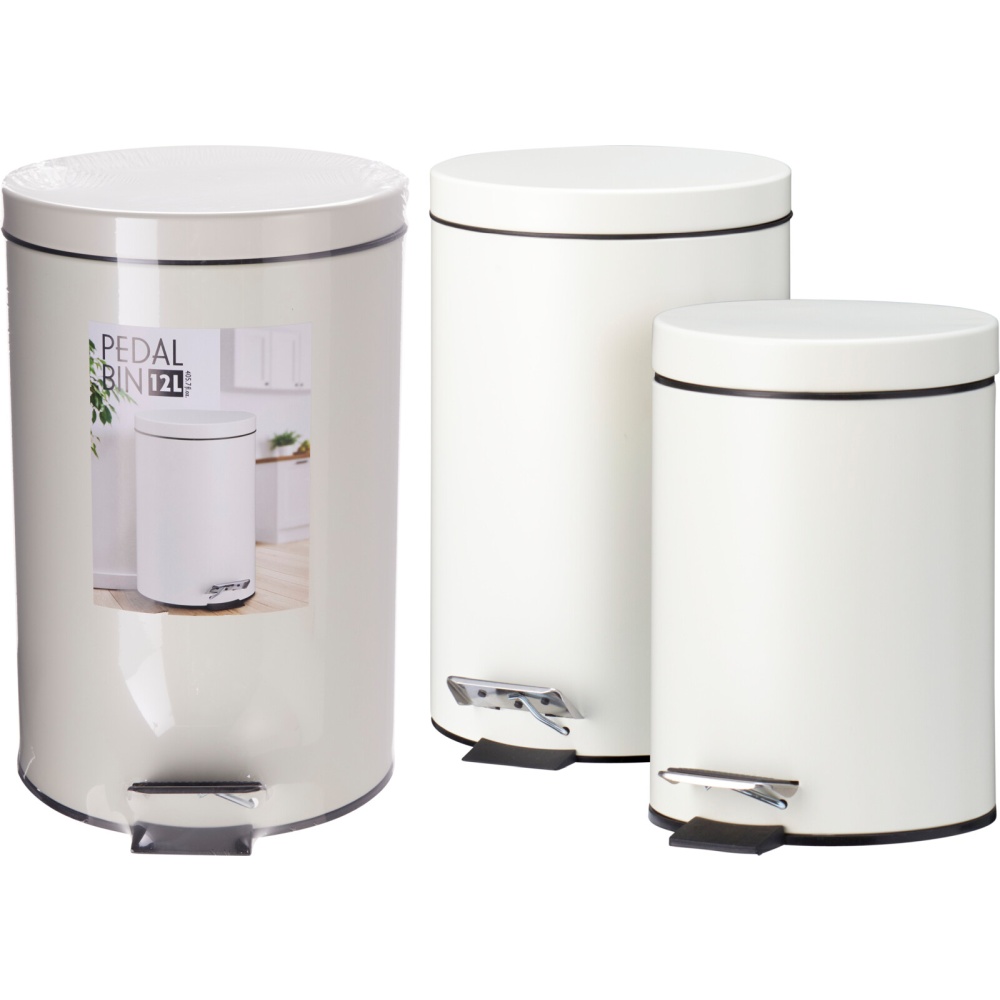EXCELLENT HOUSEWARE Odpadkový koš pedálový 12 a 3 l krémová KO-C88000070
