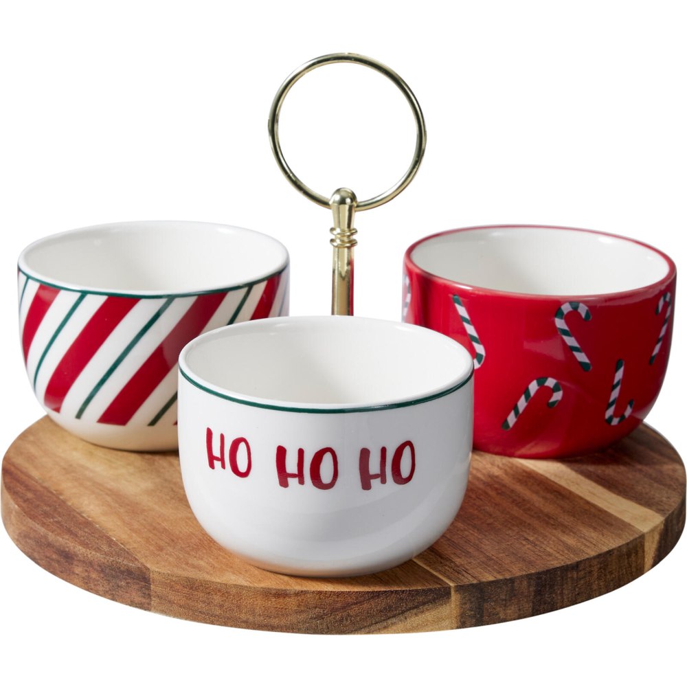 EXCELLENT HOUSEWARE Servírovací sada vánoční kamenina 4 ks KO-210001820