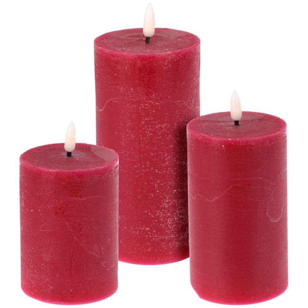 HOMESTYLING LED svíčka sada 3 ks červená KO-AX5441230