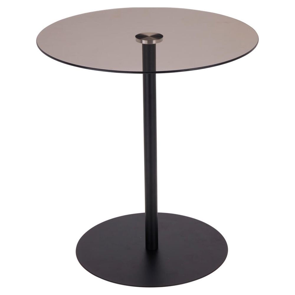 HOMESTYLING Stolek odkládací kov/sklo 40 cm černá KO-HZ1261190