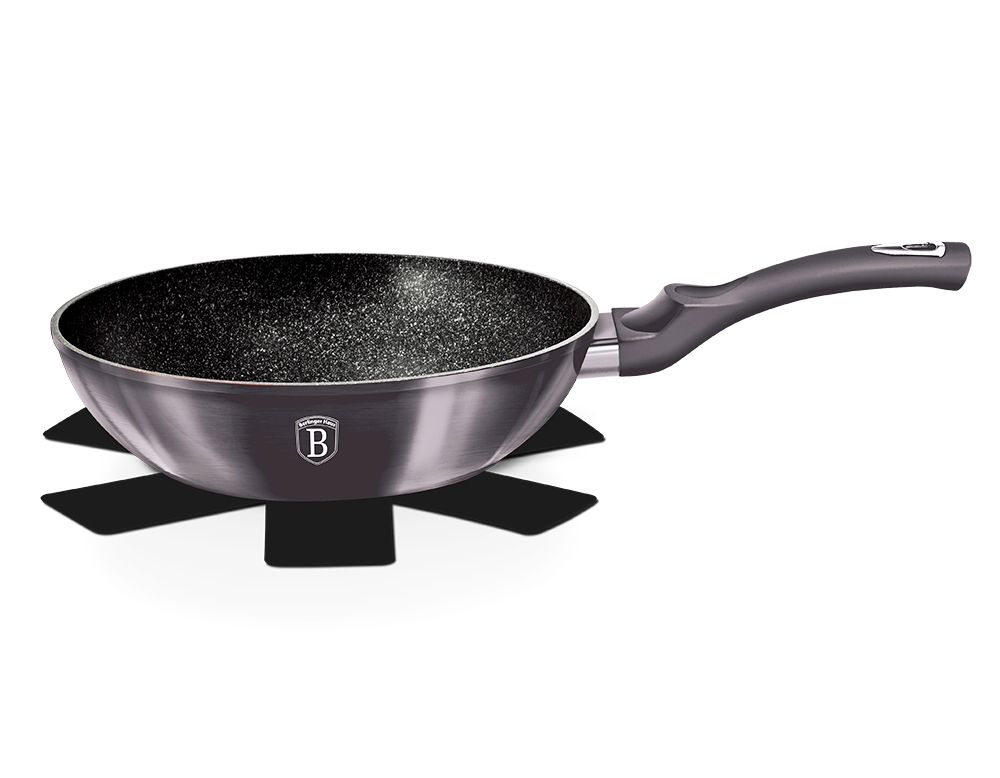 BERLINGERHAUS Panvica WOK s mramorovým povrchom 28 cm Carbon PRO Line BH-6900