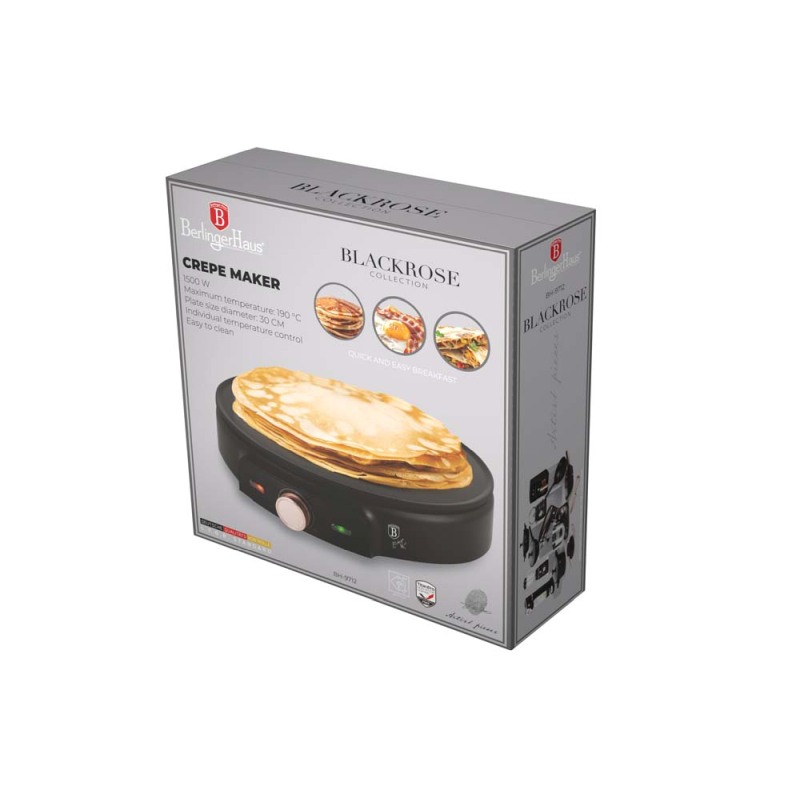 BERLINGERHAUS Pánev na palačinky elektrická 1500 W, Black Rose Collection BH-9712