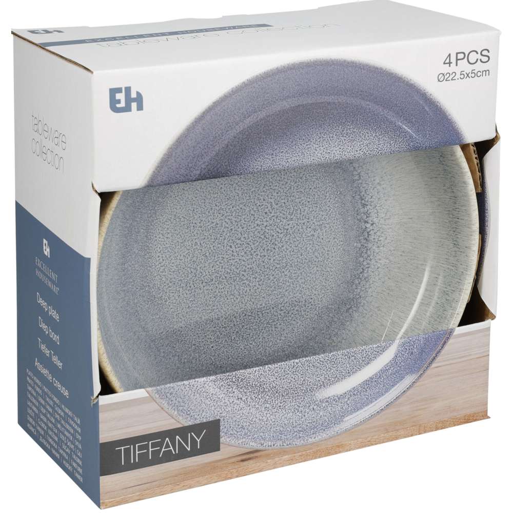 EXCELLENT HOUSEWARE Talíř hluboký sada 4 ks pr. 23 cm modrá KO-Q07000100