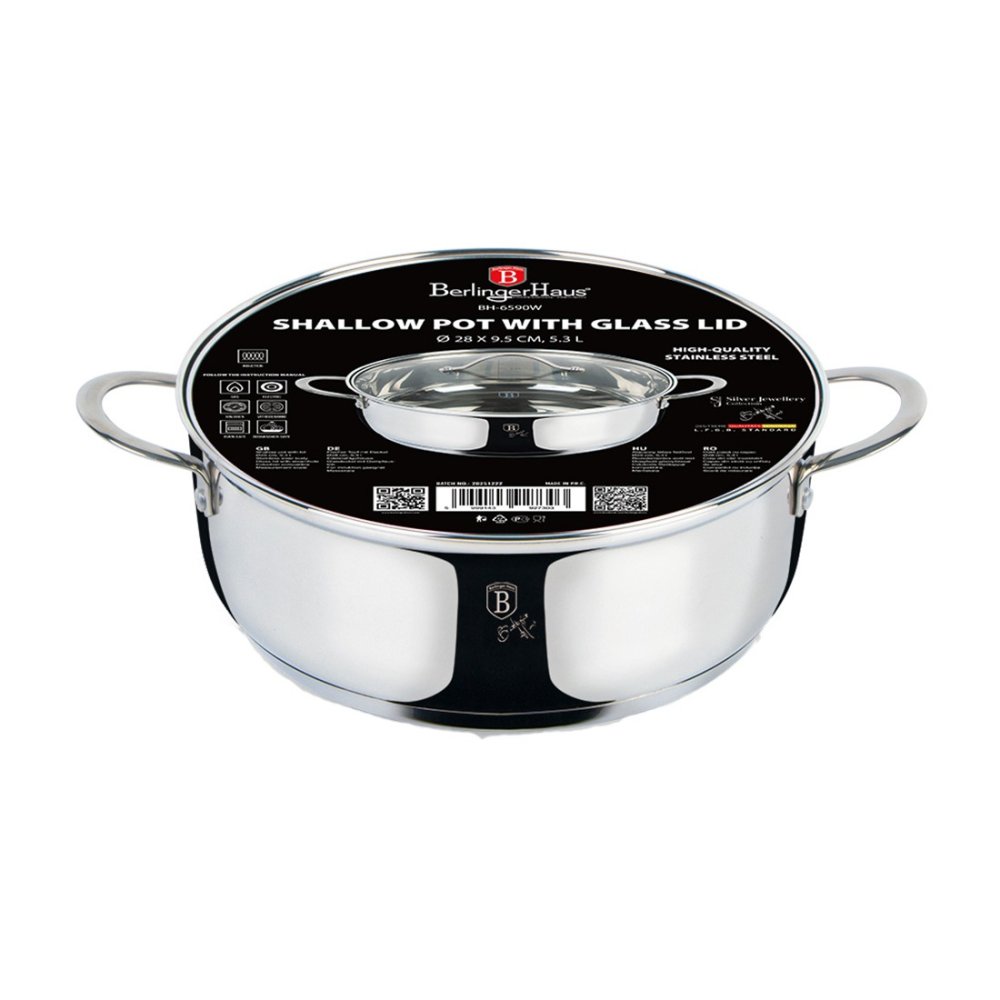 BERLINGERHAUS Kastrol s poklicí 28 cm nerez Silver Jewellery BH-6590
