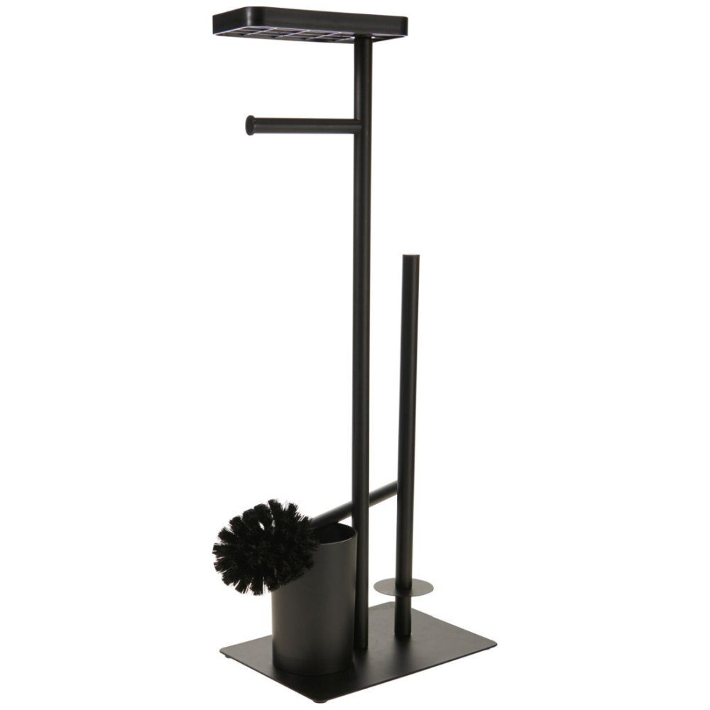 BATHROOM SOLUTIONS WC sada kov/plast 26 × 18 × 68 cm černá KO-C80800070