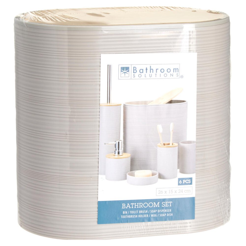 BATHROOM SOLUTIONS Koupelnové doplňky sada 6 ks šedá KO-314420500