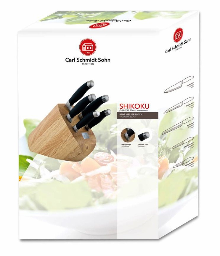 CARL SCHMIDT SOHN Sada nožů v bloku 6 ks SHIKOKU NEW CS-045777