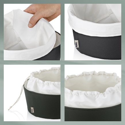 KELA Košík na chleba Grana PU kůže černá 11,0cm 28,0cm KL-12548 - thumb (5)