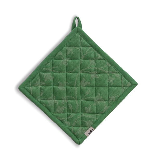 KELA Podložka pod hrnec Cora 100% bavlna světle zelená/zelený vzor 20,0x20,0cm KL-12819