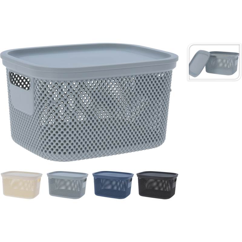 EXCELLENT HOUSEWARE Úložný plastový koš s víkem 6 litrů modrá KO-027000190modr