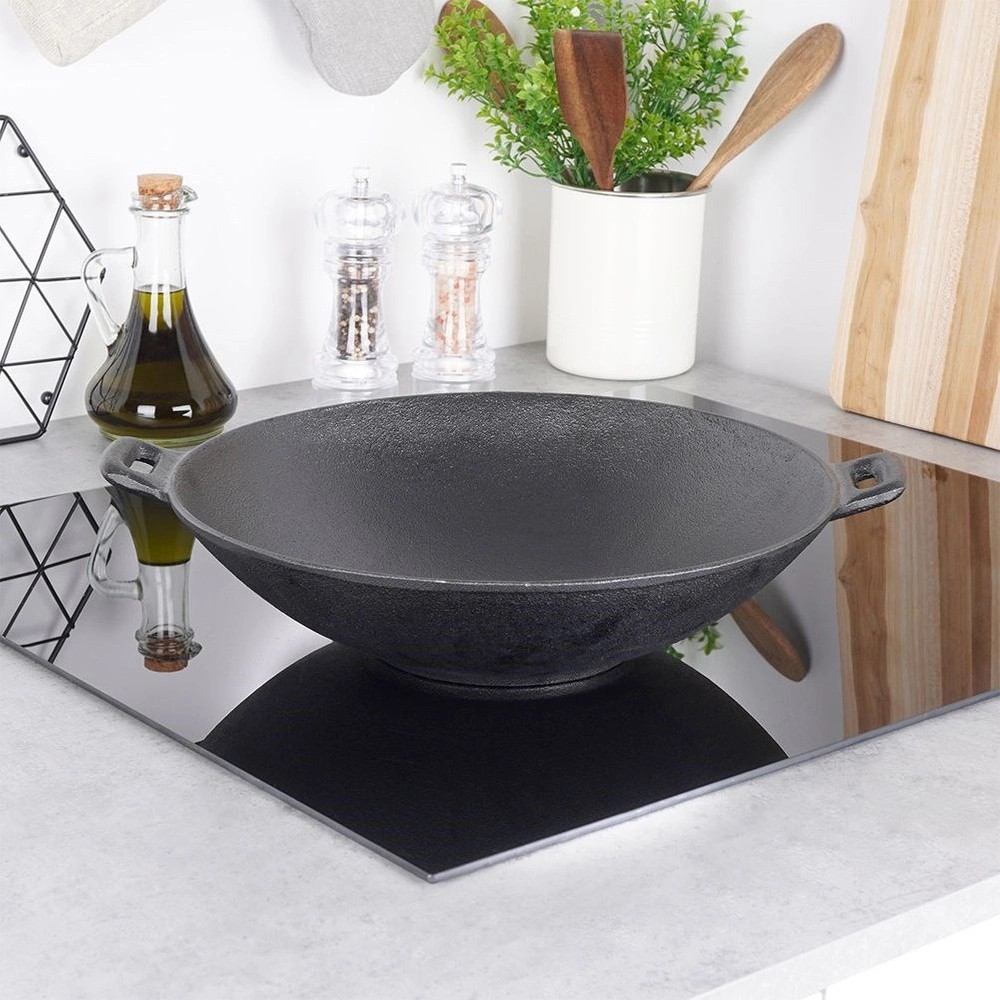 HIT Litinový WOK asijský na sporák, gril i oheň 31 x 8,5 cm HT-23460433 - thumb (4)