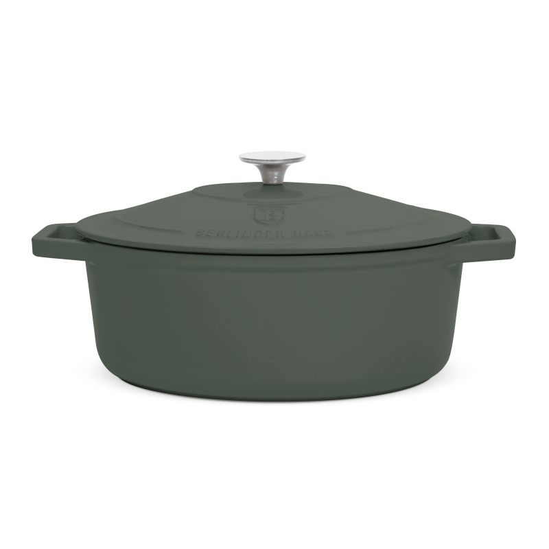 BERLINGERHAUS Pekáč litinový s poklicí 30 cm Matte Green Collection BH-6545