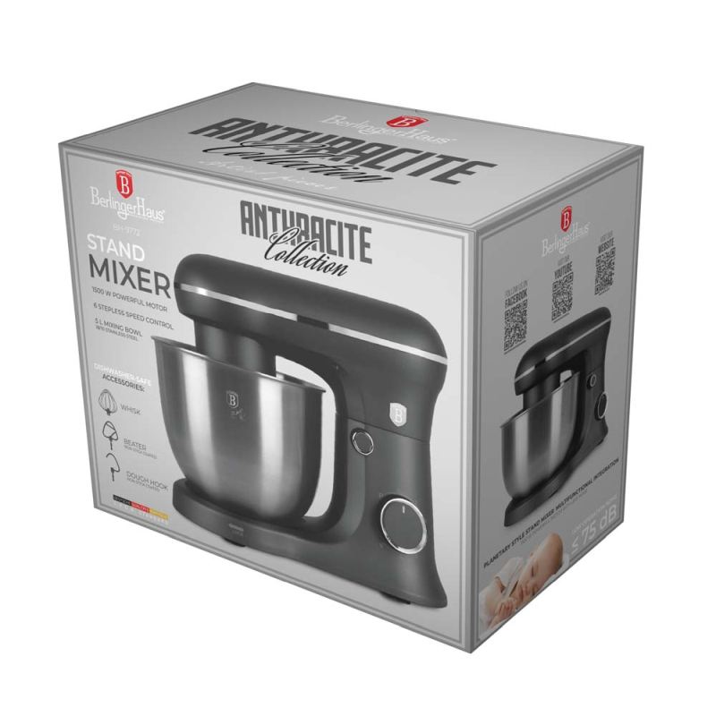 BERLINGERHAUS Kuchyňský robot 1500 W Antracit Collection BH-9772