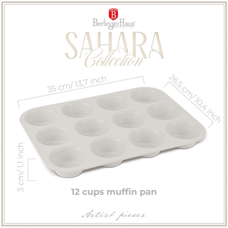 BERLINGERHAUS Forma na muffiny s nepřilnavým povrchem 12 ks Sahara Collection BH-7948