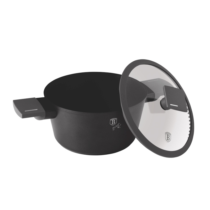 BERLINGERHAUS Kastrol s titanovým povrchem a poklicí 20 cm Antracit Collection BH-8130
