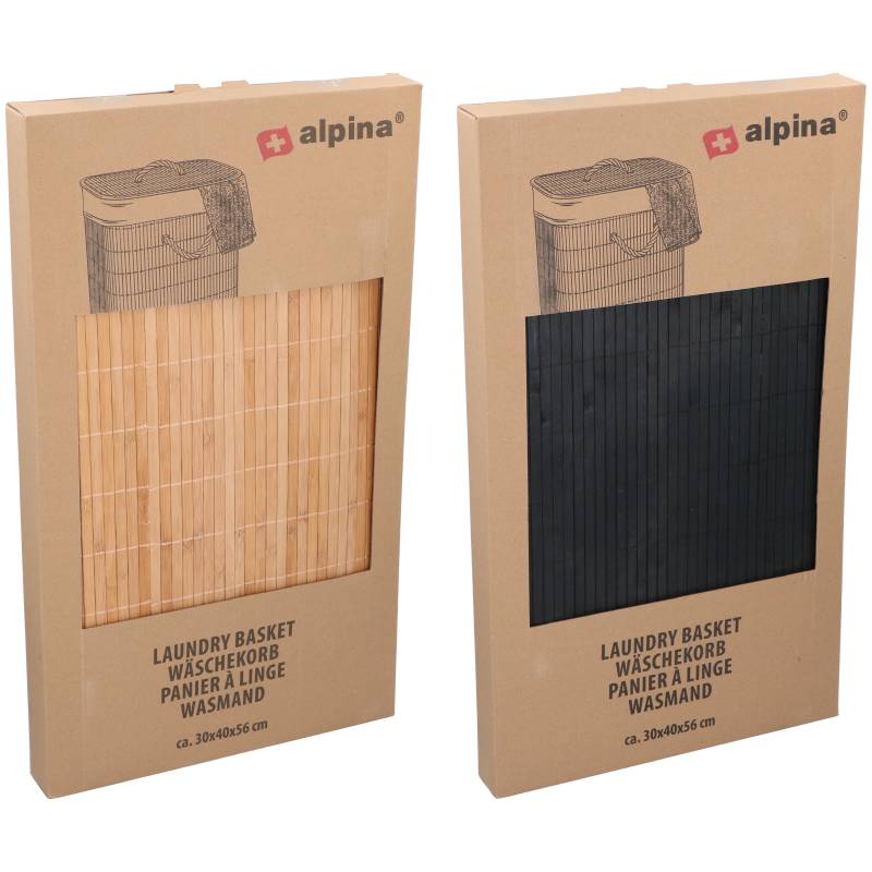 ALPINA Koš na prádlo bambus skládací přírodní 40x30x56cm ED-249795prir