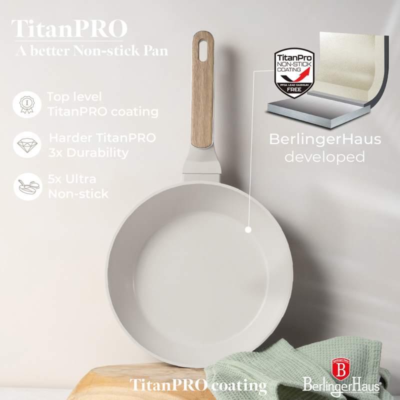BERLINGERHAUS Pánev s poklicí s titanovým povrchem 24 cm Sahara Nordic Collection BH-8314