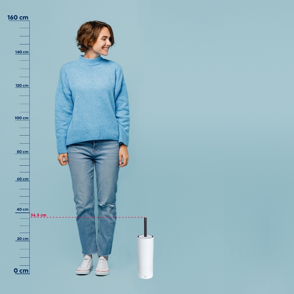 KELA WC sada Milos PP plast průměr 9,5 x 36,5 cm bílá / černá KL-24316
