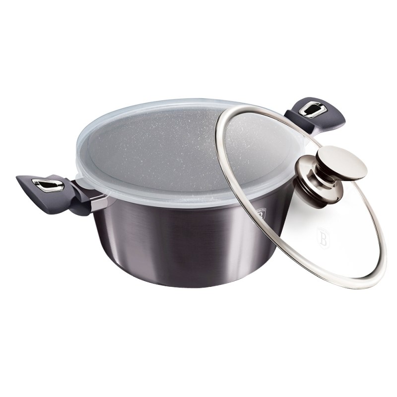 BERLINGERHAUS Kastrol s poklicí s mramorovým povrchem 28 cm Carbon PRO Line BH-6894