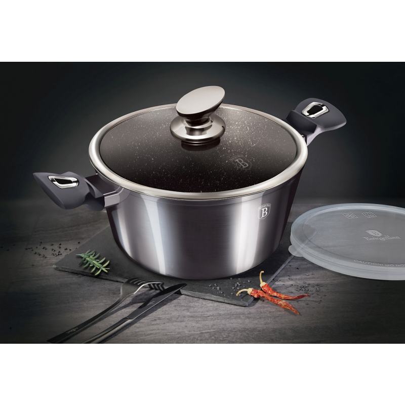 BERLINGERHAUS Kastról s pokrievkou s mramorovým povrchom 30 cm Carbon PRO Line BH-6924