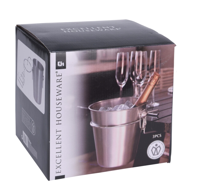 EXCELLENT HOUSEWARE Chladič na víno a šampaňské s držákem sada 3 ks KO-A12405690