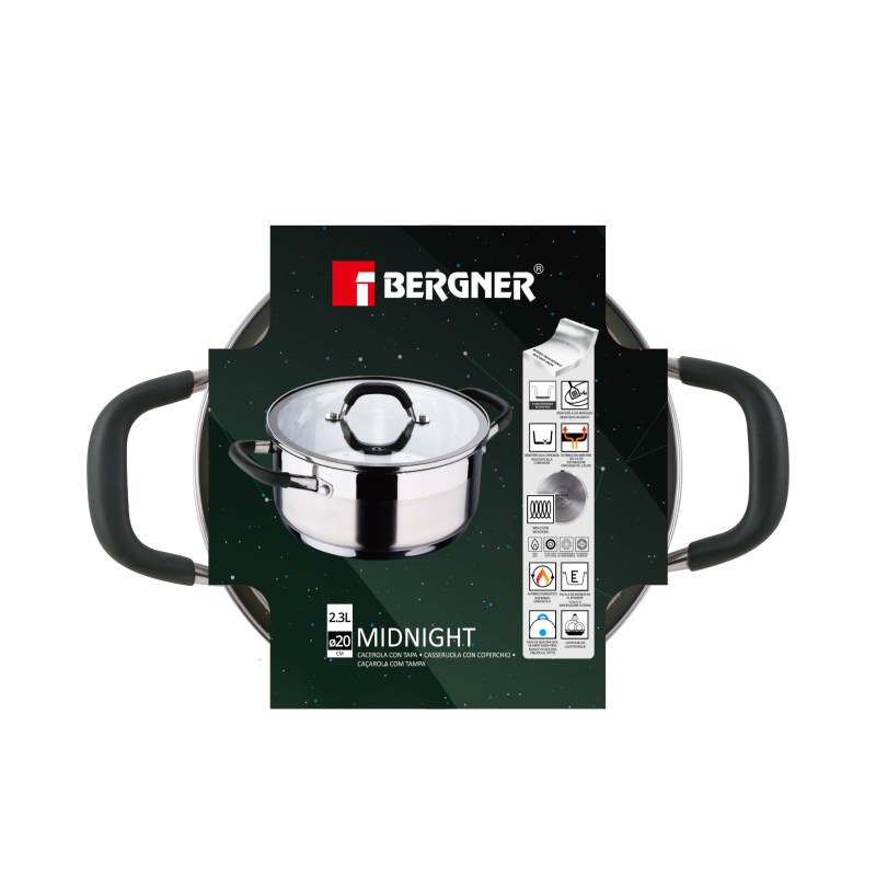 BERGNER Kastrol s poklicí nerez MIDNIGHT 20 cm 2,3 litru BG-32082-MM - thumb (1)