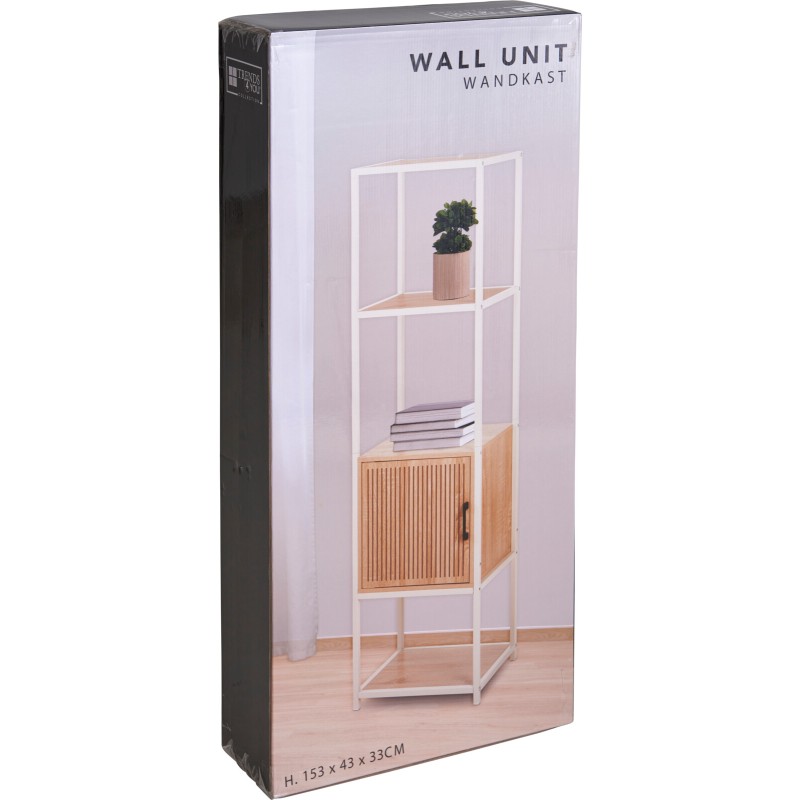 H & S COLLECTION Regál s policemi a skříňkou 153x43x33 cm KO-NB1510630