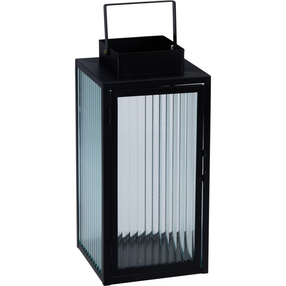 PROGARDEN Lucerna kovová sada 2 ks 20 / 16 cm černá KO-NB1251500