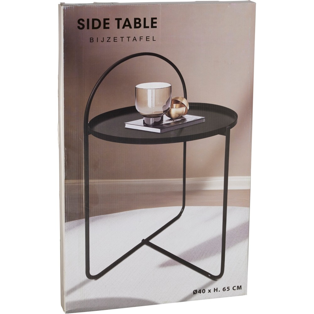 H & S COLLECTION Stolek odkládací kov 65 cm černá KO-DD1001550