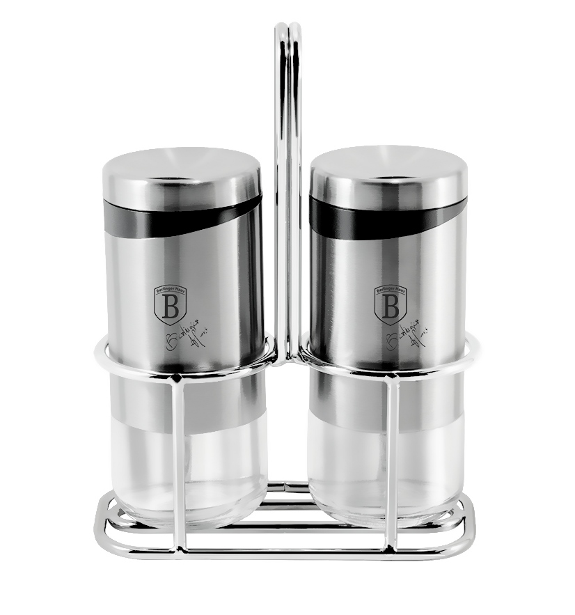 BERLINGERHAUS Soľnička a korenička v stojane nerez BH-1993