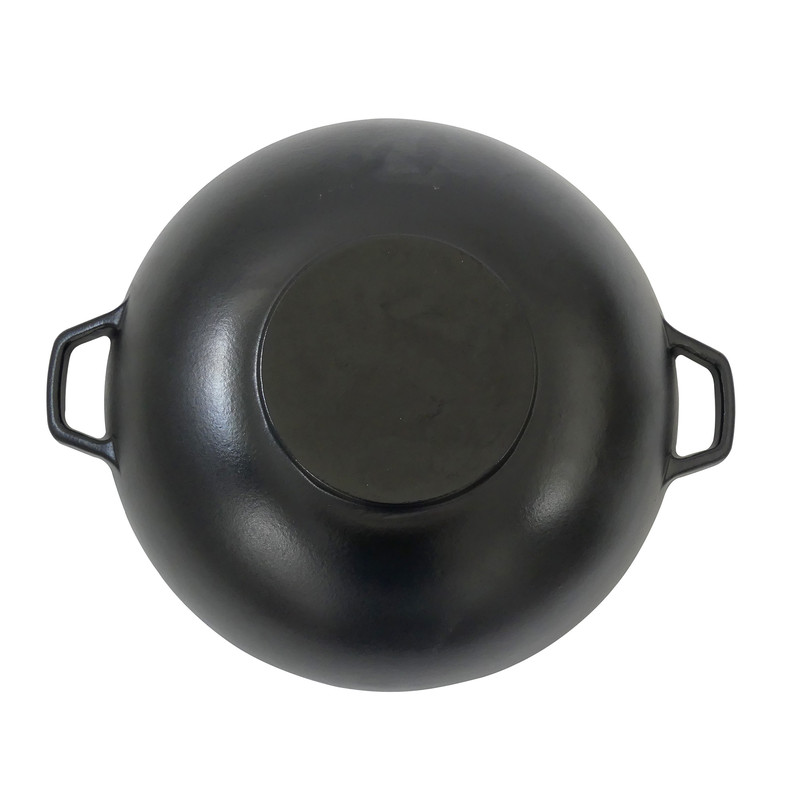 KELA Wok litinový s poklicí CALIDO 36 cm černá KL-12475