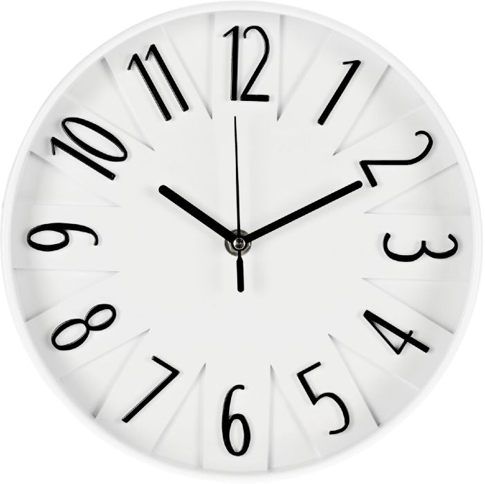SEGNALE Hodiny nástenné s 3D číslami 25 cm biela KO-837000700bila