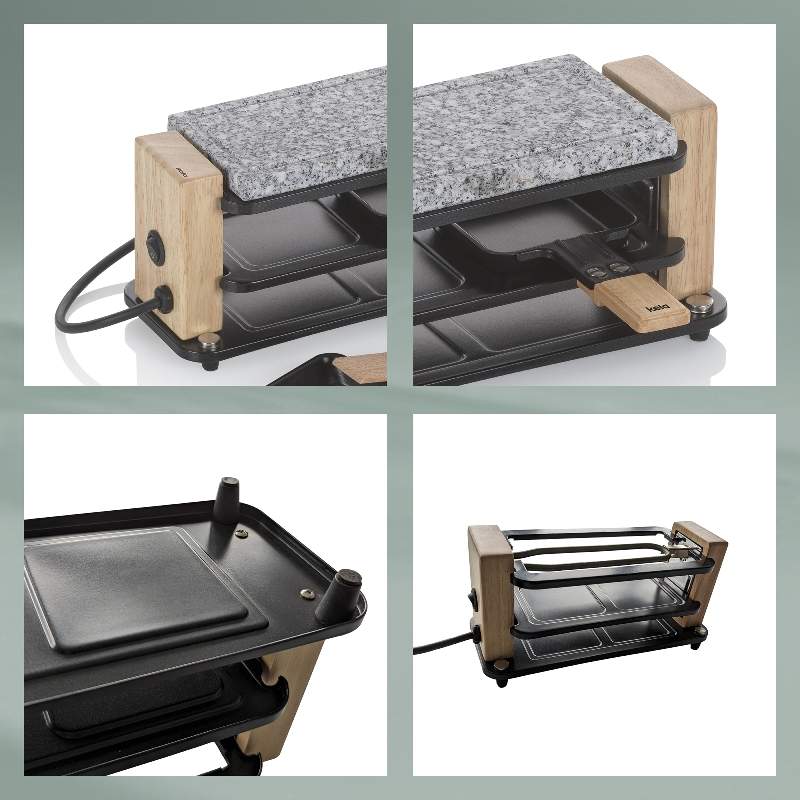 KELA Raclette/Stone Bedretto Granite black 2 osoby 27,0x11,0x13,0cm KL-16624
