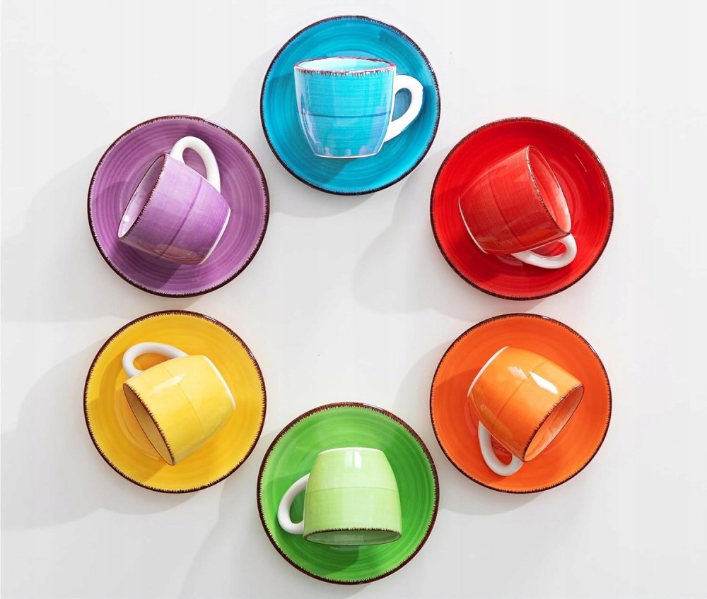 HIT Hrnky na espresso s podšálky sada 12 ks 90 ml COLOURS HT-24326774 - thumb (1)