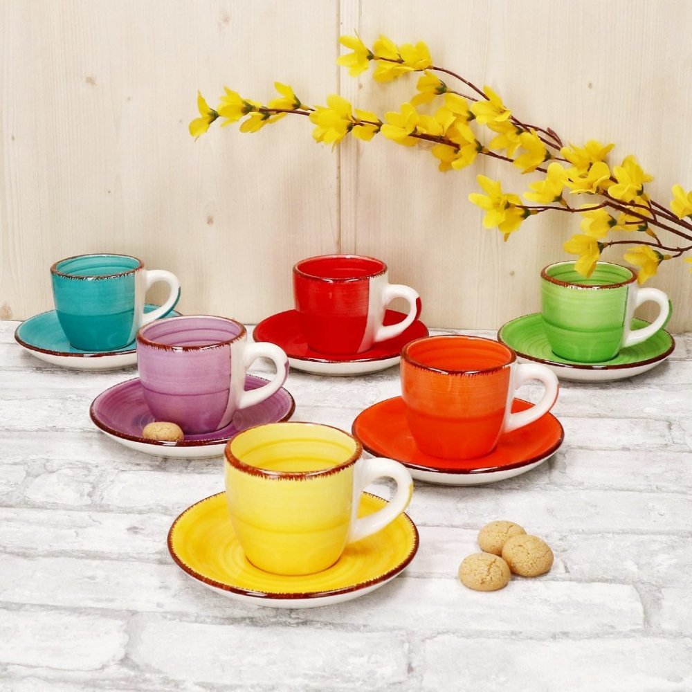 HIT Hrnky na espresso s podšálky sada 12 ks 90 ml COLOURS HT-24326774 - thumb (6)