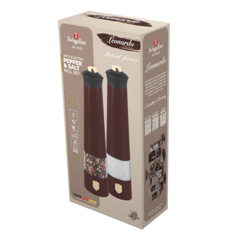 BERLINGERHAUS Mlýnek na pepř a sůl sada 2 ks Leonardo Collection BH-9555