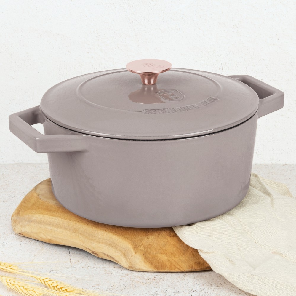 BERLINGERHAUS Pekáč litinový s poklicí 24 cm Taupe Collection BH-6525