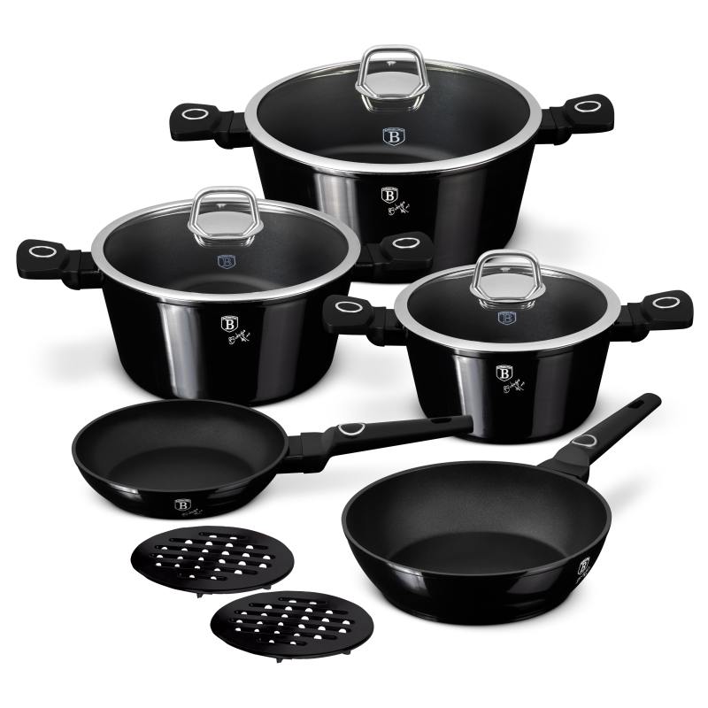 BERLINGERHAUS Sada nádobí s titanovým povrchem 10 ks Black Vantage Collection BH-8231
