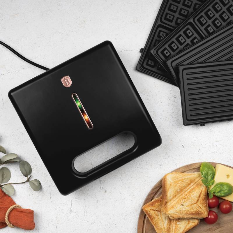 BERLINGERHAUS Sendvičovač 3 v 1 s odnímatelnými deskami Black Rose Collection BH-9586