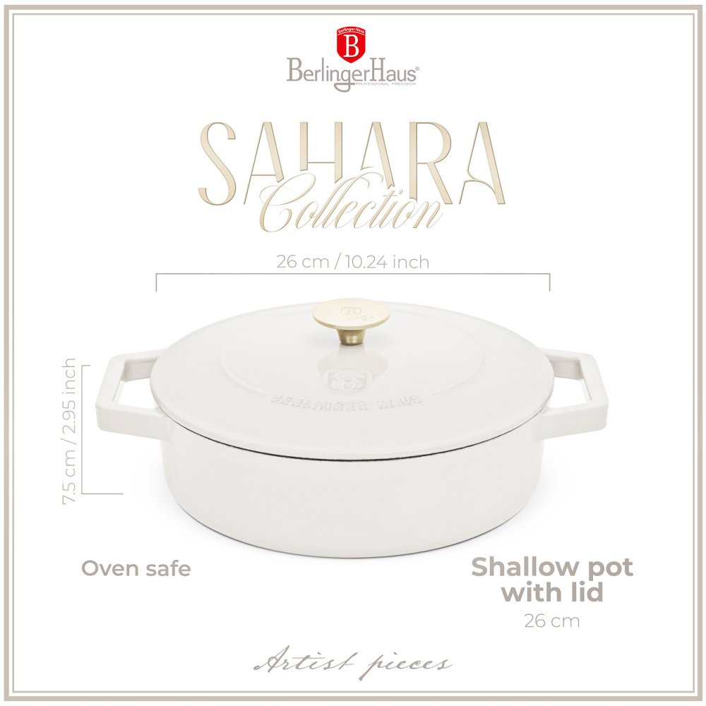 BERLINGERHAUS Pekáč litinový s poklicí 26 cm Sahara Collection BH-6530