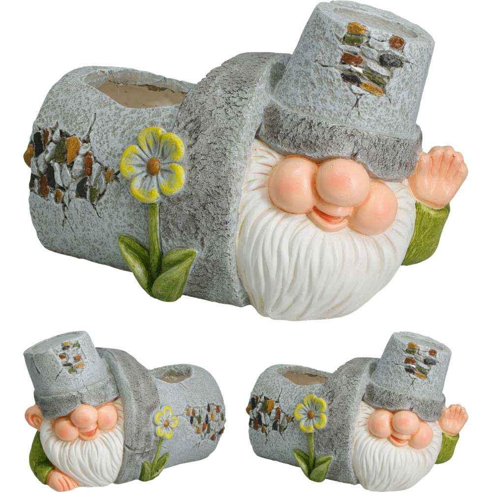 PROGARDEN Zahradní dekorace květináč trpaslík 30 x 20 x 21 cm pravá ruka KO-795250790prav