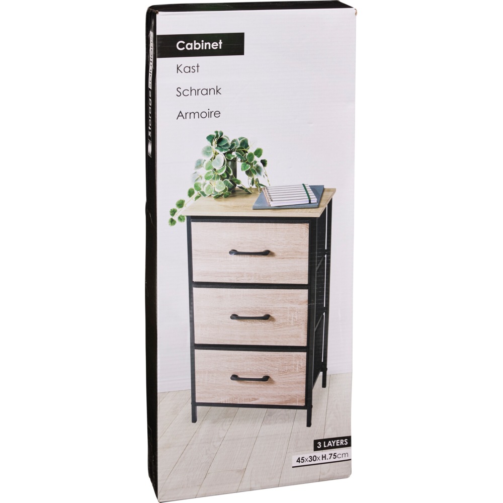 EXCELLENT HOUSEWARE Regál kovový se 3 zásuvkami 45 x 30 x 75 cm KO-BA3000020