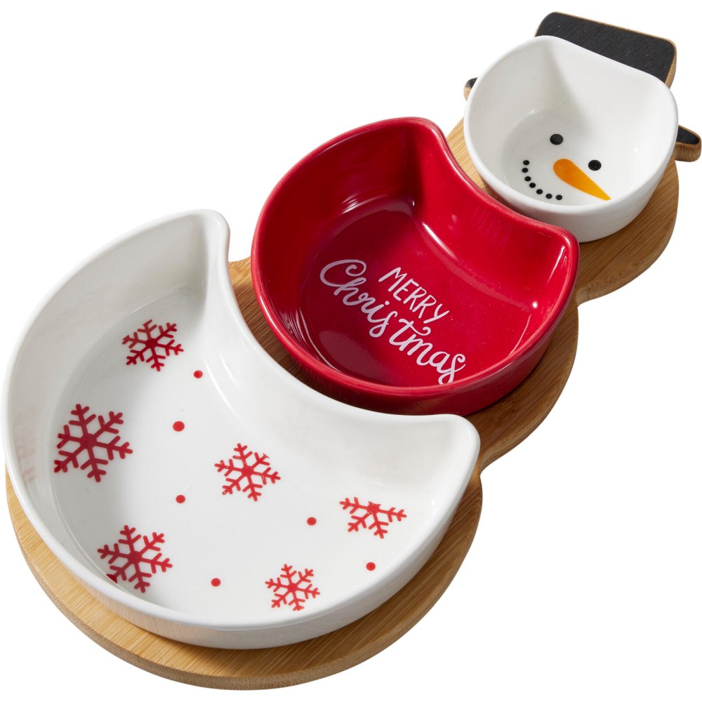 EXCELLENT HOUSEWARE Servírovací sada 3 ks s vánočními motivy Sněhulák KO-210001770sneh