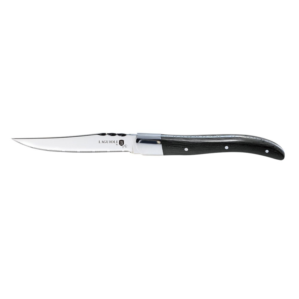 BERLINGERHAUS Sada steakových nožů 6 ks černá rukojeť Laguiole Collection BH-2469