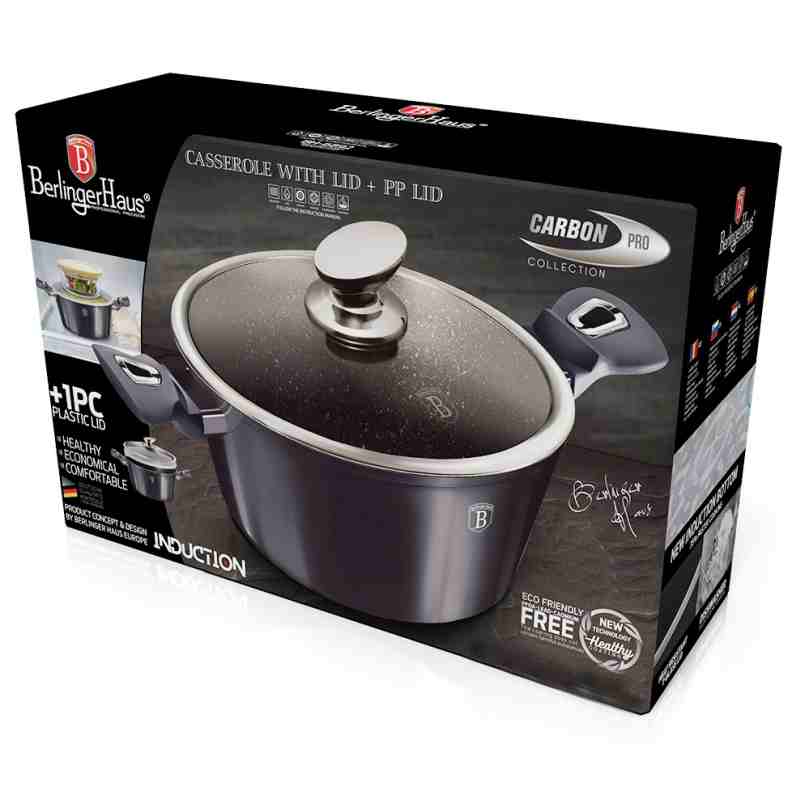 Kastrol s poklicí s mramorovým povrchem 24 cm Carbon PRO Line