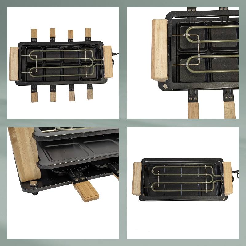 Raclette/Stone Bedretto Granite black 8 osob 49,0x20,5x12,5cm