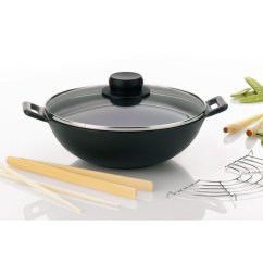 WOK pánev MINI 24 cm litinový 5-dílný set