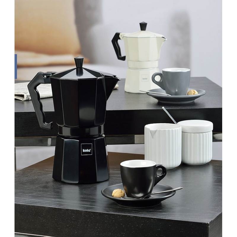 Hrnček na espresso s tanierikom sada 4 ks MATTIA šedá