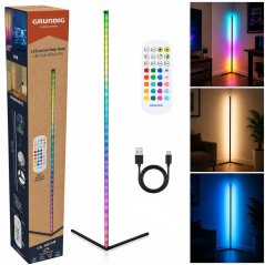 LED lampa rohová stojací RGBW s hudebním senzorem 140 cm